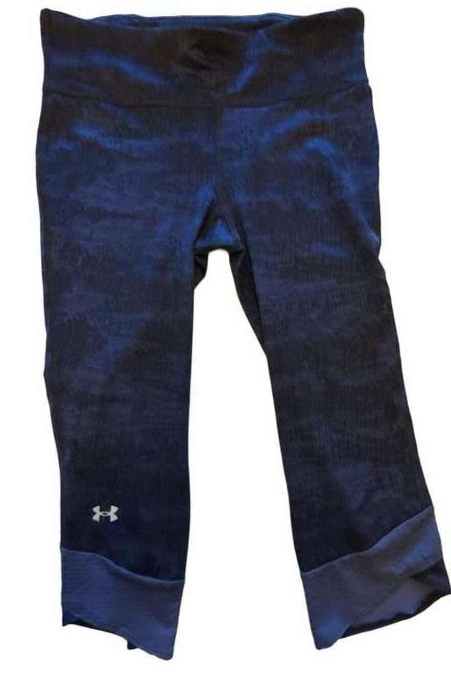 Under Armour HeatGear Compression Capri Leggings MD/M Blue Black Pattern